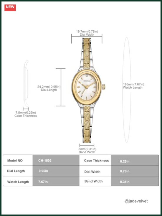 Womens Retro Goldtone Oval Watch Japanese Quartz Bracelet Gift main image 6